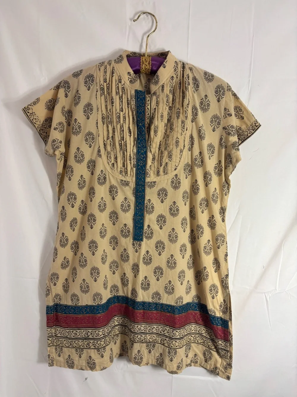 Tan Short Sleeve Women’s Boho Tunic Hippie Blouse Size XXL - Picture 13 of 14
